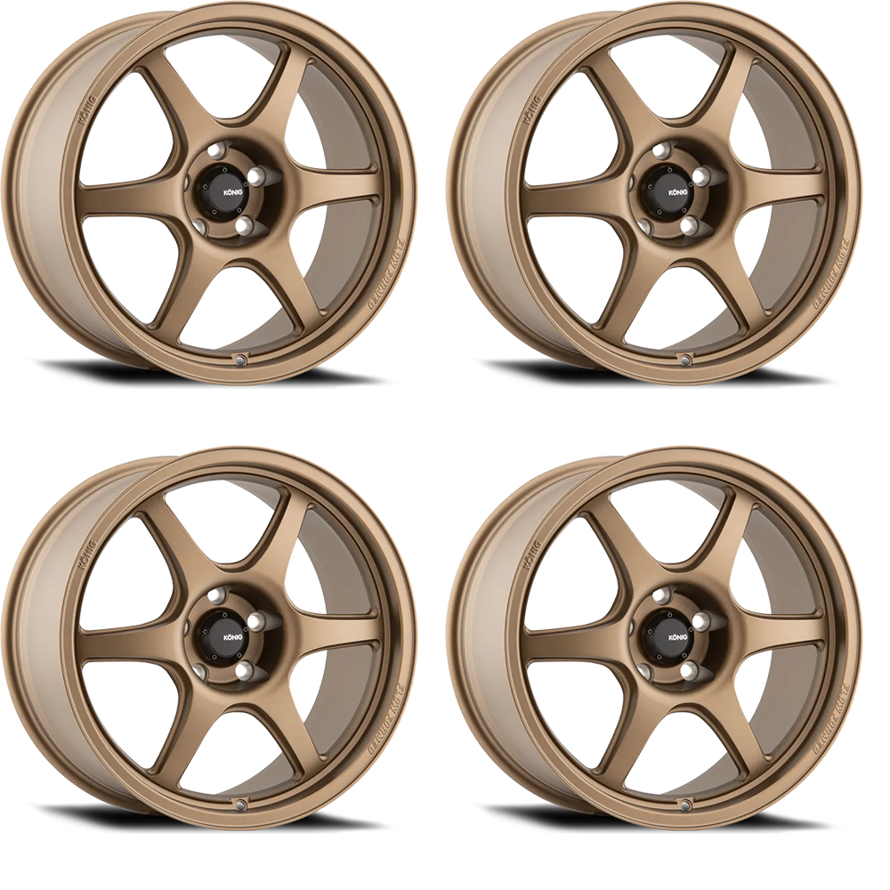 (set of 4) Konig Hexaform Matte Bronze | 18x10.5" +33mm | 5x120mm Wheel