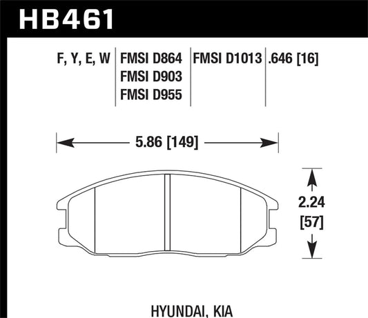 Hawk Perf Race Front Brake Pads | BMW 3 Series E46 (01-06) / M3 / Z4 (HB464E.764)