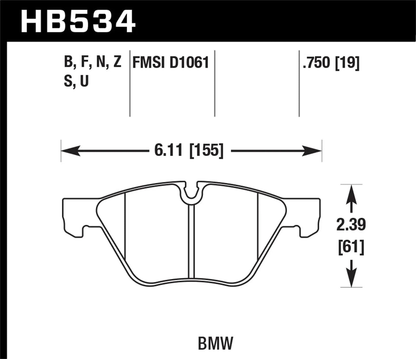 Hawk Performance Front ER-1 Brake Pads | BMW 125i (2011) (HB534D.750)