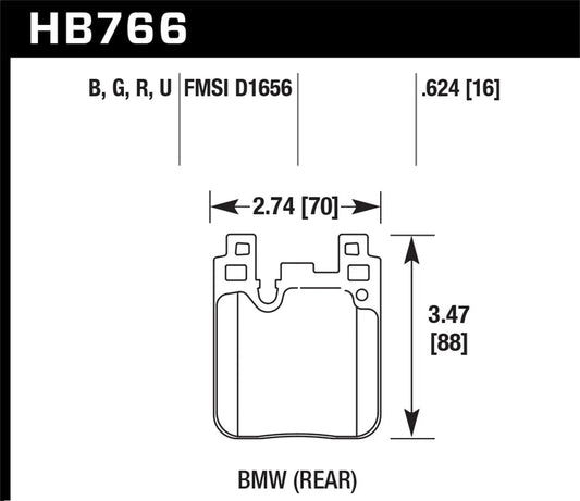 Hawk HB766N.624 HP+ Street Rear Brake Pads | BMW 2/3 Series (12-20) (HB766N.624)