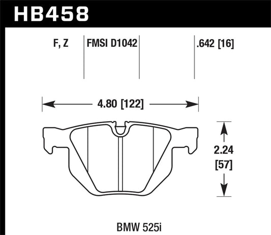 Hawk Perf D&S Rear Brake Pads | BMW X5/X6 (15-16) xDrive35d/i (HB458B.642)