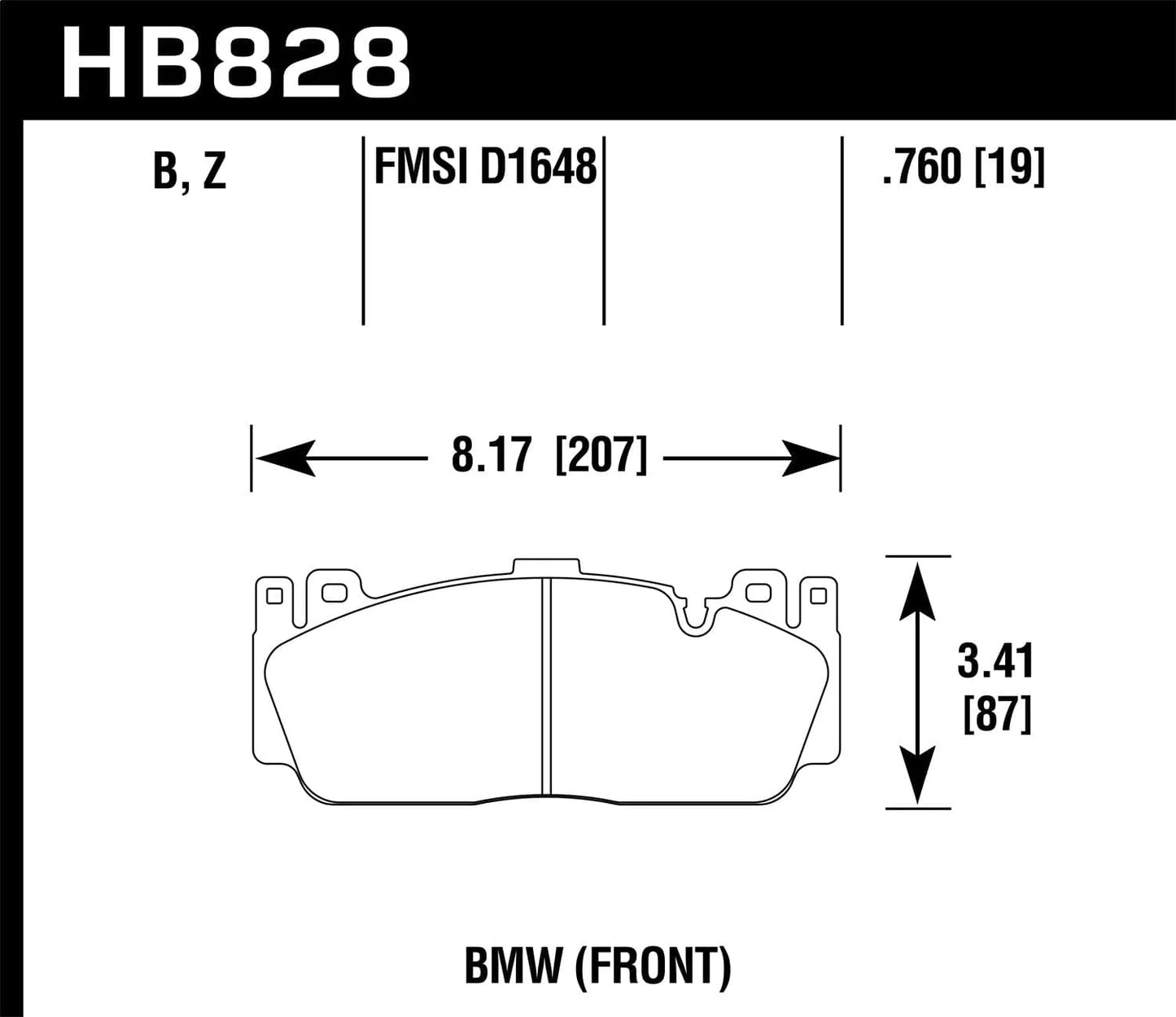 Hawk Perf Ceramic F&R Brake Pads | BMW M6/Gran Coupe/M5 (13-16) (HB828Z.760)