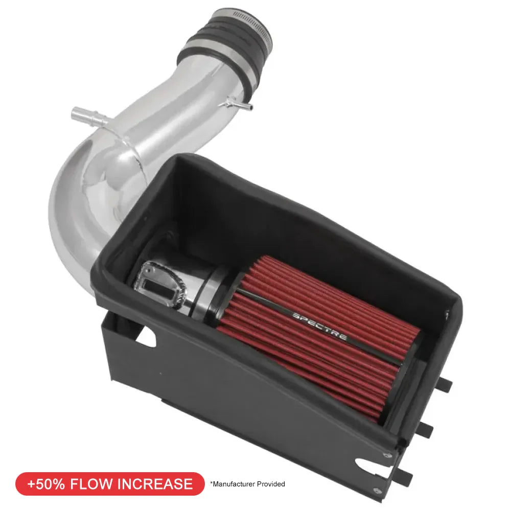 Spectre 11-19 Ford Explorer V6-3.5L F/I Air Intake Kit - Polished Aluminum w/Red Filter