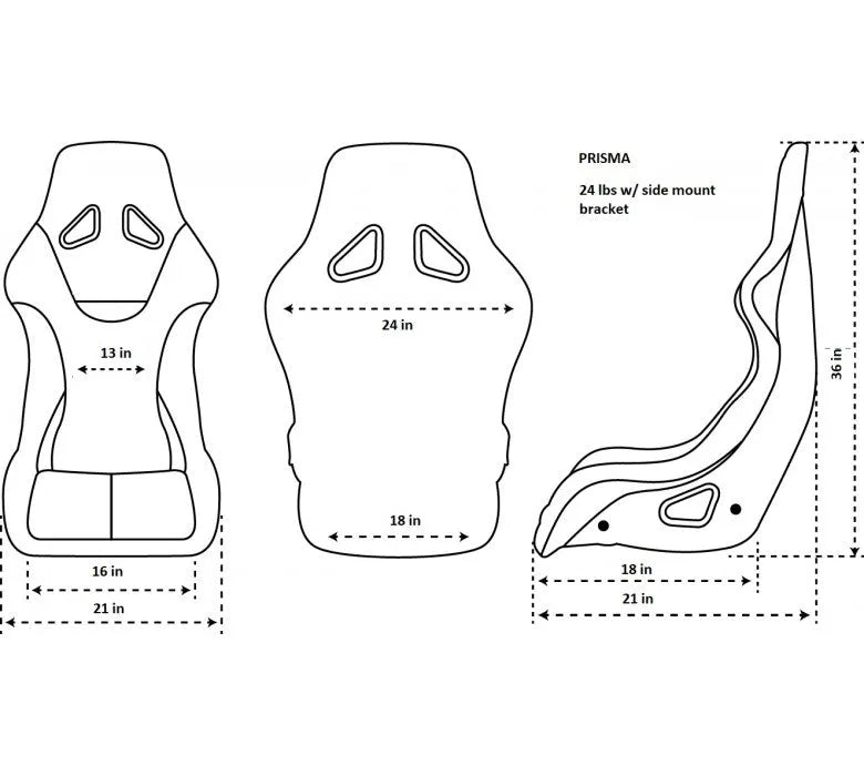 NRG PRISMA VINYL LARGE BUCKET SEAT