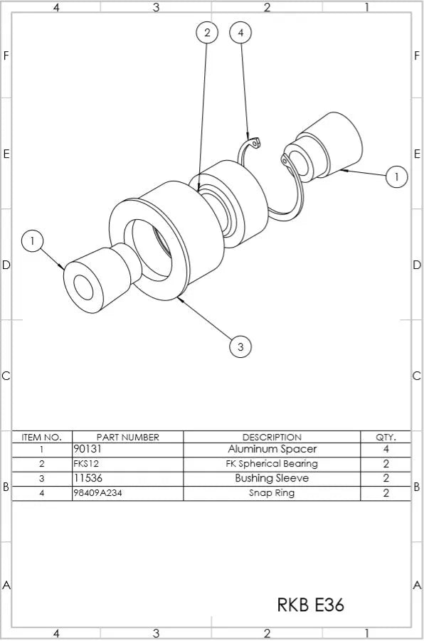 SPL Parts Rear Spherical Knuckle Bushing Kit - 2001-2006 BMW M3 (E46)