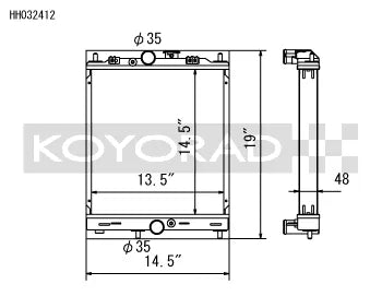 Koyo 03-07 Mitsubishi Evolution 7/8/9 Turbo (MT) Half-Size RACE Radiator