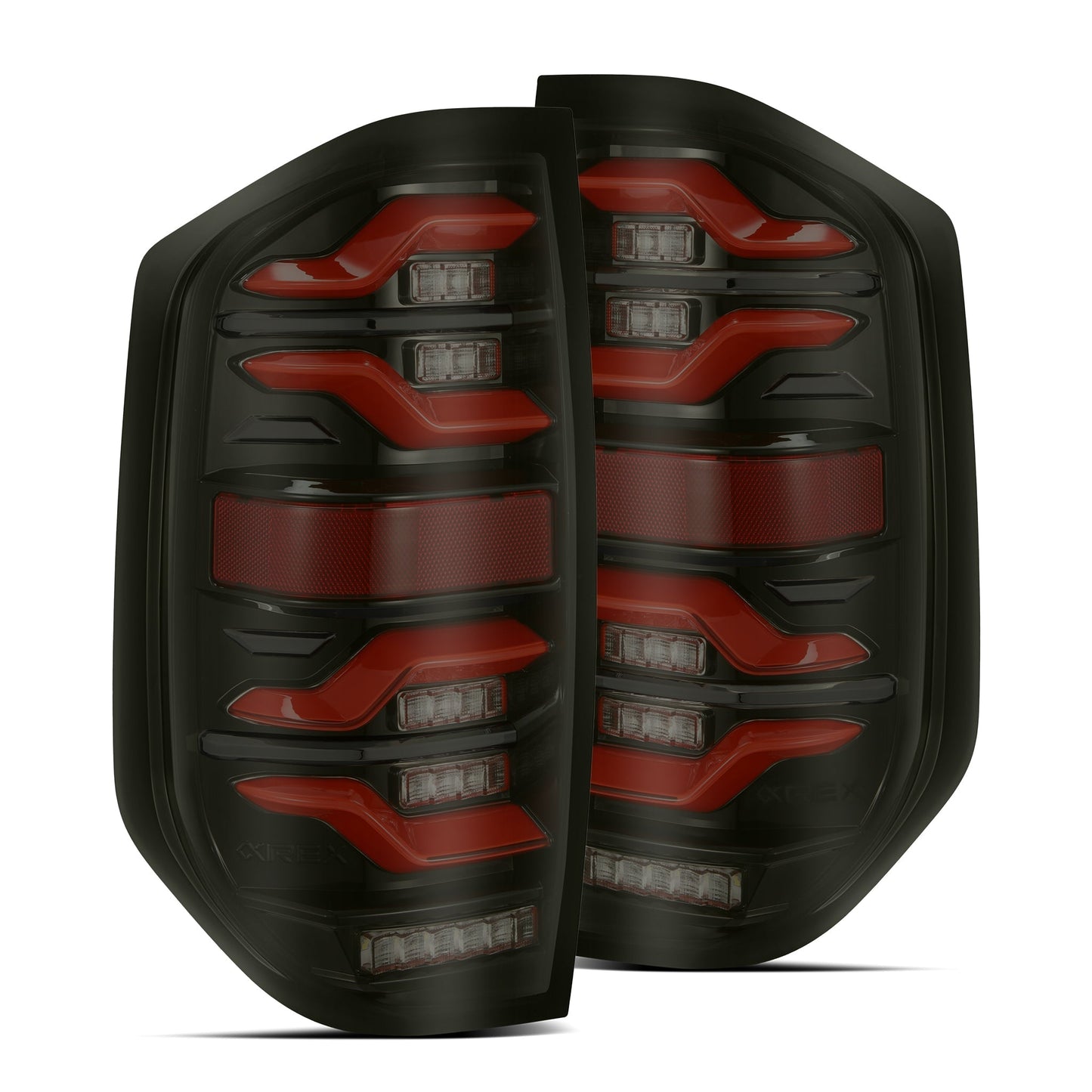 AlphaRex 14-21 Toyota Tundra LUXX LED Taillights Black/Red w/Activ Light/Seq Signal