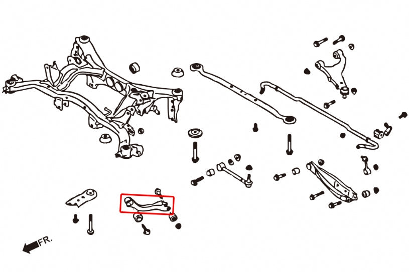 Hardrace Hardened Rubber Rear Traction Rod Impreza 2013+ GP/GJ/Xv/Forester SJ 13 2014+