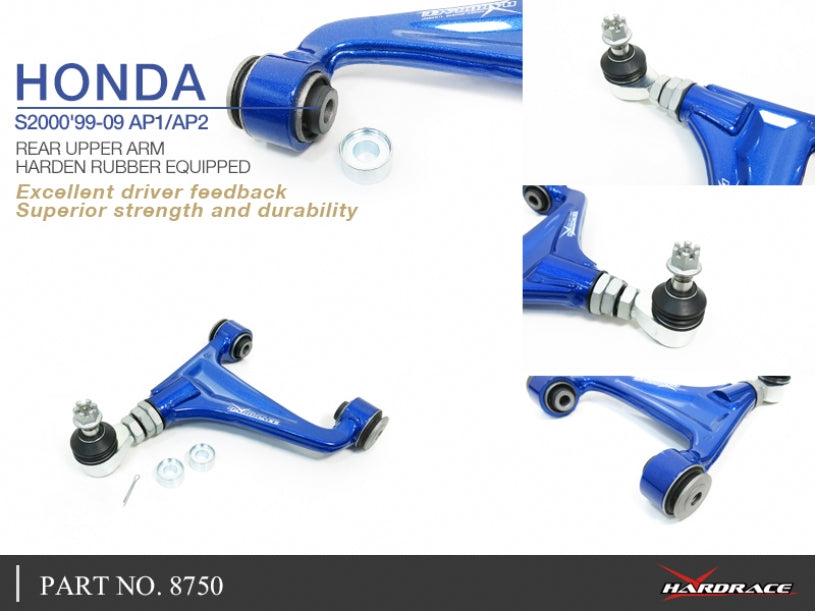 Hardrace Hardened Rubber Adjustable Rear Upper Arm Honda S20 00 99-09 AP1 / AP2