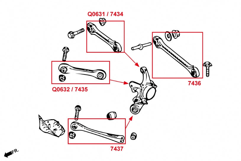 Hardrace Hardened Rubber Rear Upper Front Arm BMW 1s F20 / F21 / 2s F22 / F23 / 3s F30 / F31 / F34
