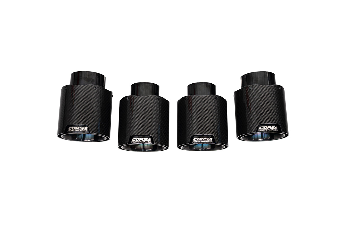 Corsa 2020-25 Chevrolet Corvette C8 RWD 4.5in Carbon Fiber Polished Tip Kit (For Corsa Exhaust Only)