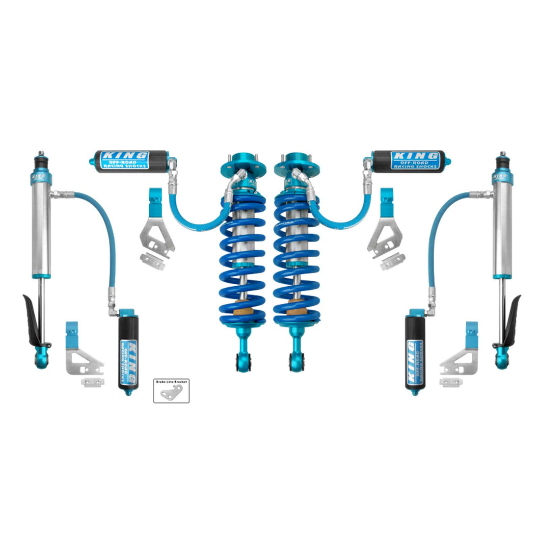 King Shocks 2.5 Performance Coilovers w/ Adjustable Remote Reservoir + Rear Adj Reservoir Shocks Set w/0-2.5" lift - 2022-2024 Toyota Tundra 4WD