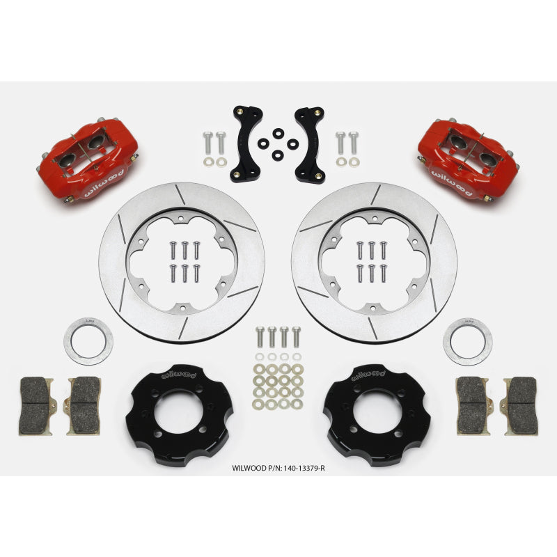 Wilwood Forged Dynalite Front Hat Kit 11.00in GT Rotor Red 95-05 Miata