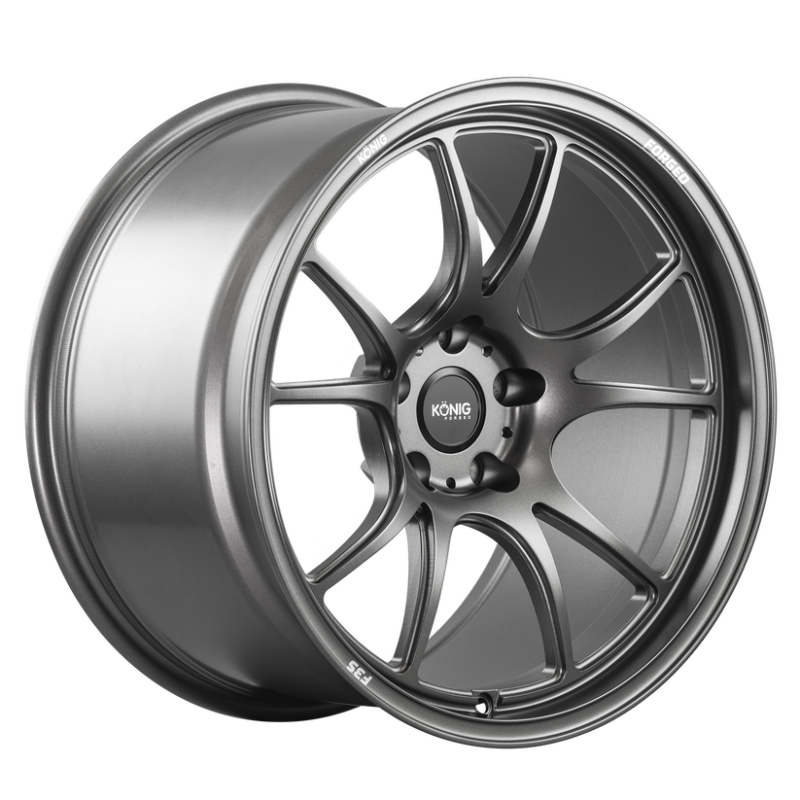 (set of 4) Konig F3S Satin Charcoal | 17x8" +35mm | 5x114.3mm Wheel