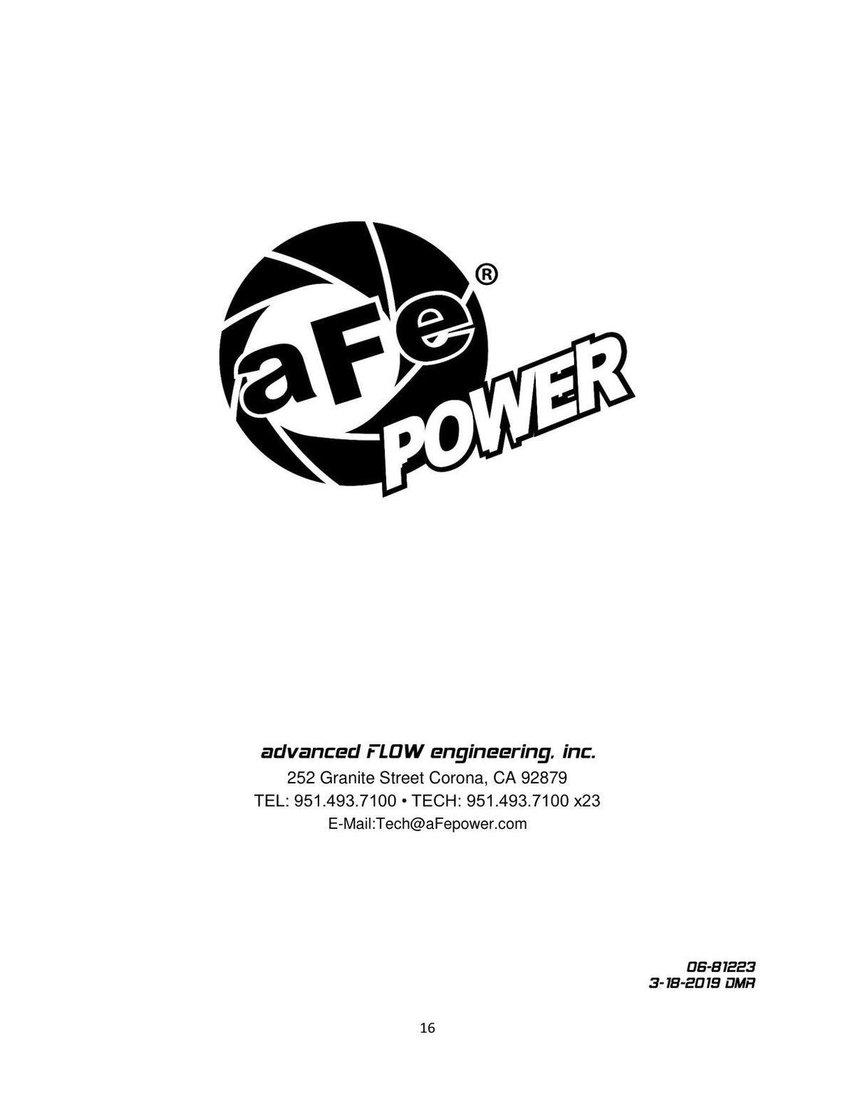 aFe Power Cover Diff Rear Machined 2019 Ford Ranger (Dana M220)