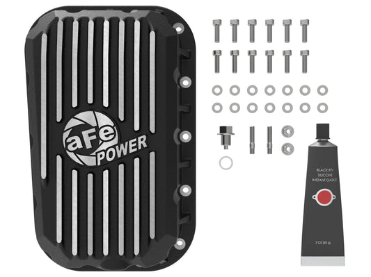 aFe POWER Pro Series Engine Oil Pan Black w/ Machined Fins Jeep Wrangler (JK) 12-18 V6-3.6L