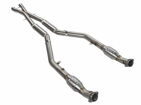 aFe Mach Force-Xp X-Pipe 2-1/2 IN 304 Stainless Steel w/ Cat & Resonator - BMW E9X M3