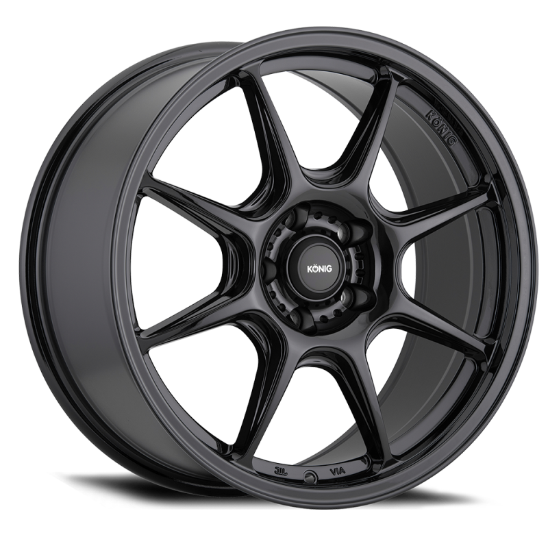 (set of 4) Konig Lockout Gloss Black | 18x8.5" +43mm | 5x112mm Wheel