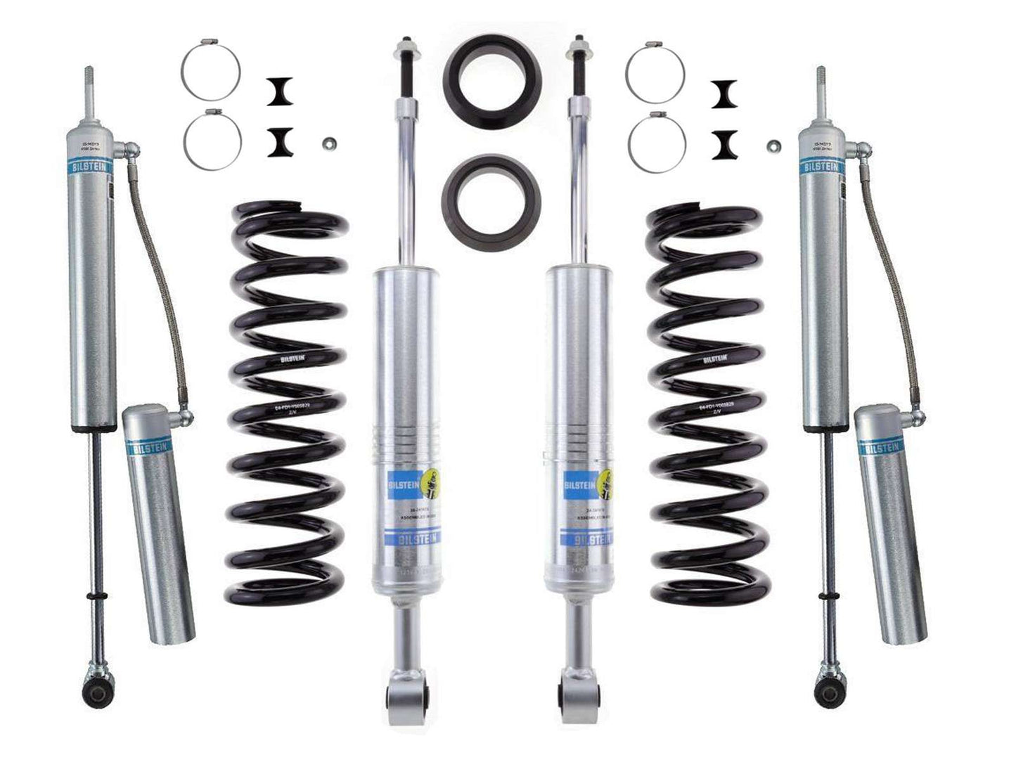 Bilstein 6112 Strut & Spring + Rear B8 5160 Reservoir Shocks Set w/0-.75-2.5" lift - 2007-2021 Toyota Tundra 4WD RWD