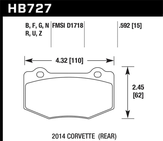 Hawk BMW 135i DTC-30 Race Rear Brake Pads