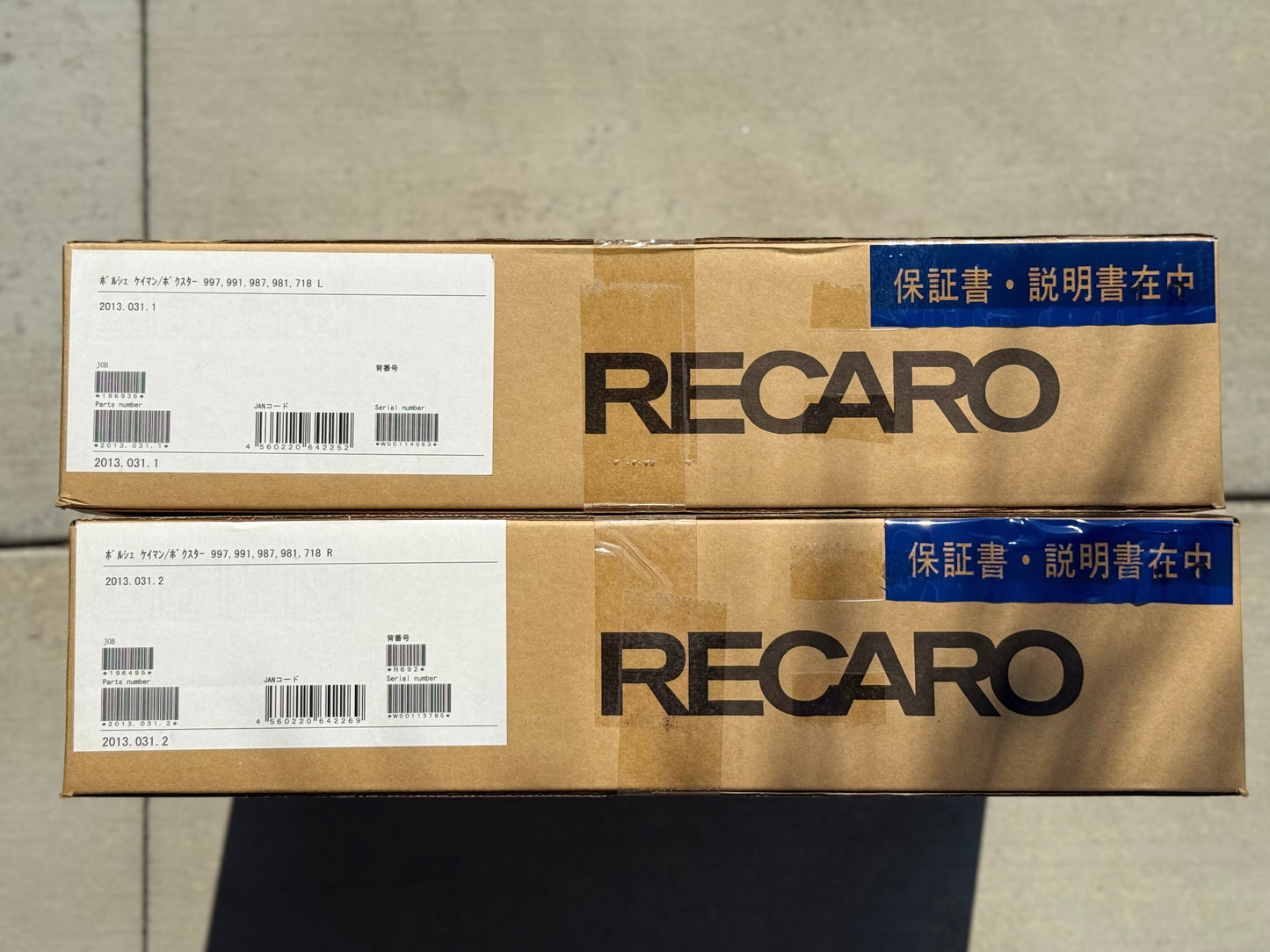 Recaro Base Frame Seat Rails - Porsche 987 / 991 / 981 / 991 / 718