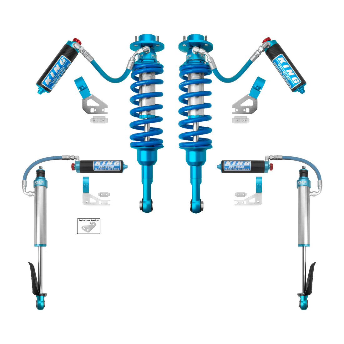 King Shocks 2.5 Performance Coilovers w/ Adjustable Remote Reservoir + Rear Adj Reservoir Shocks Set w/2-2.5" lift - 2025-2026 Toyota 4Runner 4WD RWD Exclusion \| Does not work with vehicles equipped with OEM KDSS or E-KDSS