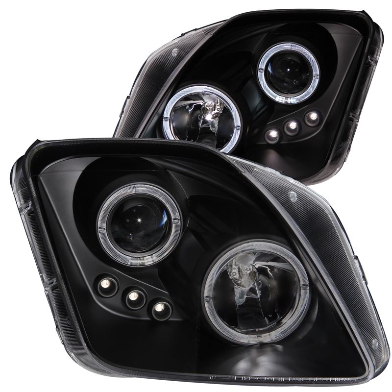 ANZO 1997-2001 Honda Prelude Projector Headlights w/ Halo Black w/ LED