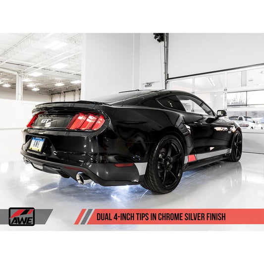 AWE Tuning S550 Mustang GT Cat-back Exhaust - Touring Edition (Chrome Silver Tips)