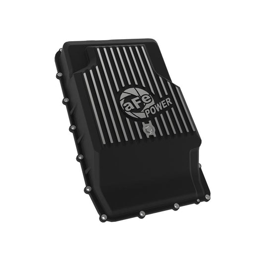 aFe 17-24 Ford F-150 10R60/10R80 Pro Series Rear Transmission Pan Black w/ Machined Fins
