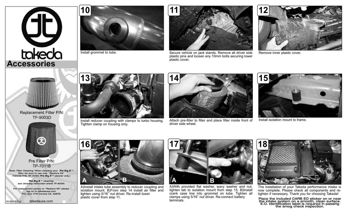 aFe Takeda Intakes Stage-2 PDS AIS PDS Mazda Mazdaspeed3 07-08 L4-2.3L (t) (pol)