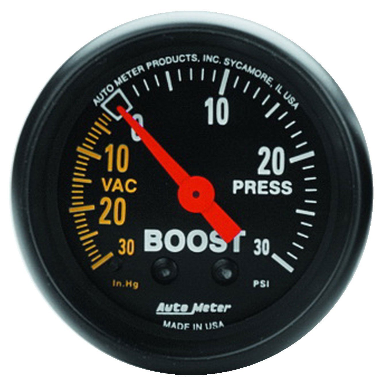 Autometer Z Series 52mm 30 In Hg.-Vac. / 30 PSI Boost / Vacuum Gauge (2614)