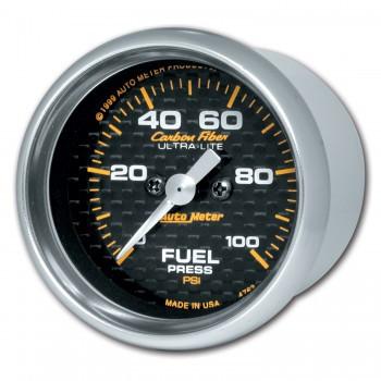 Autometer Carbon Fiber Series 2-1/16'' Fuel Pressure 0-100 PSI Gauge (4763)