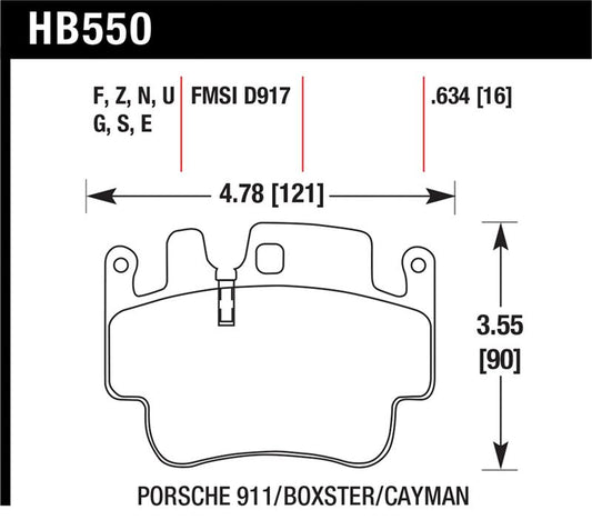Hawk Porsche Front HP+ Brake Pads