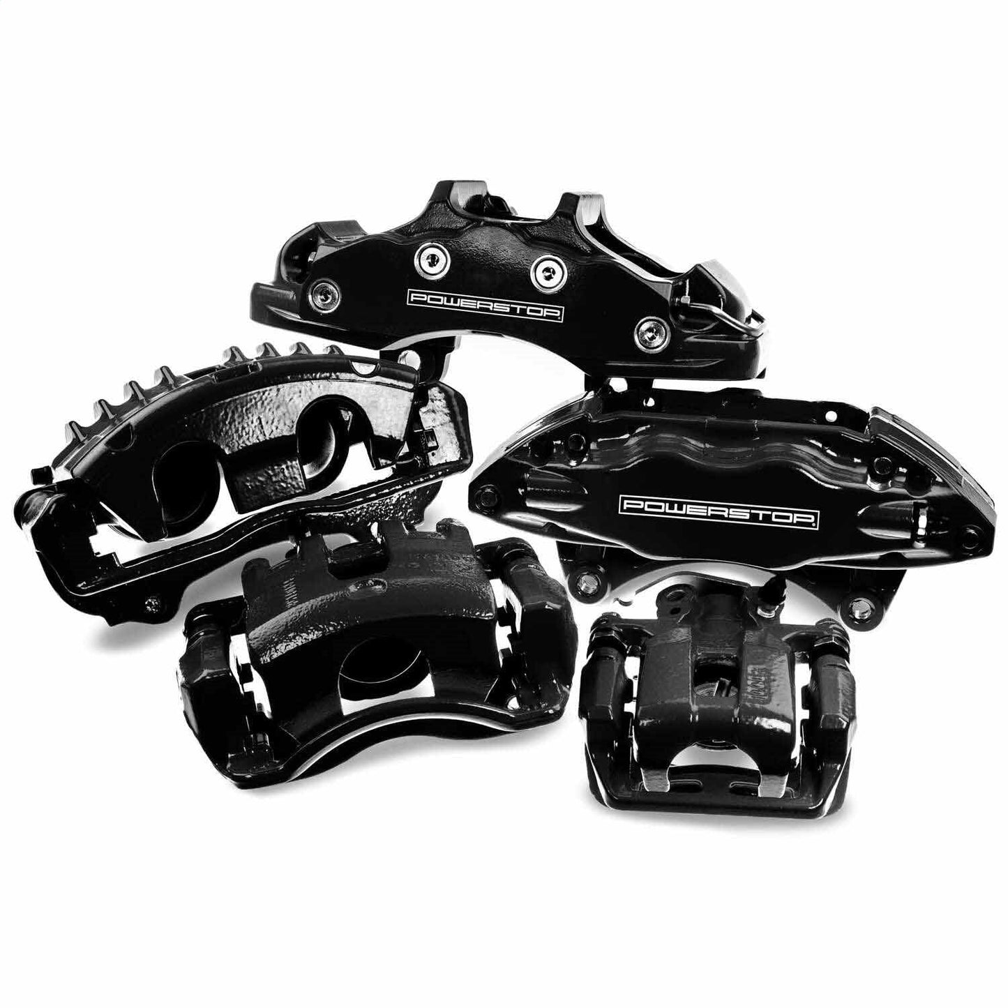 Power Stop 00-05 Ford Excursion Front Black Caliper - Pair w/Bracket