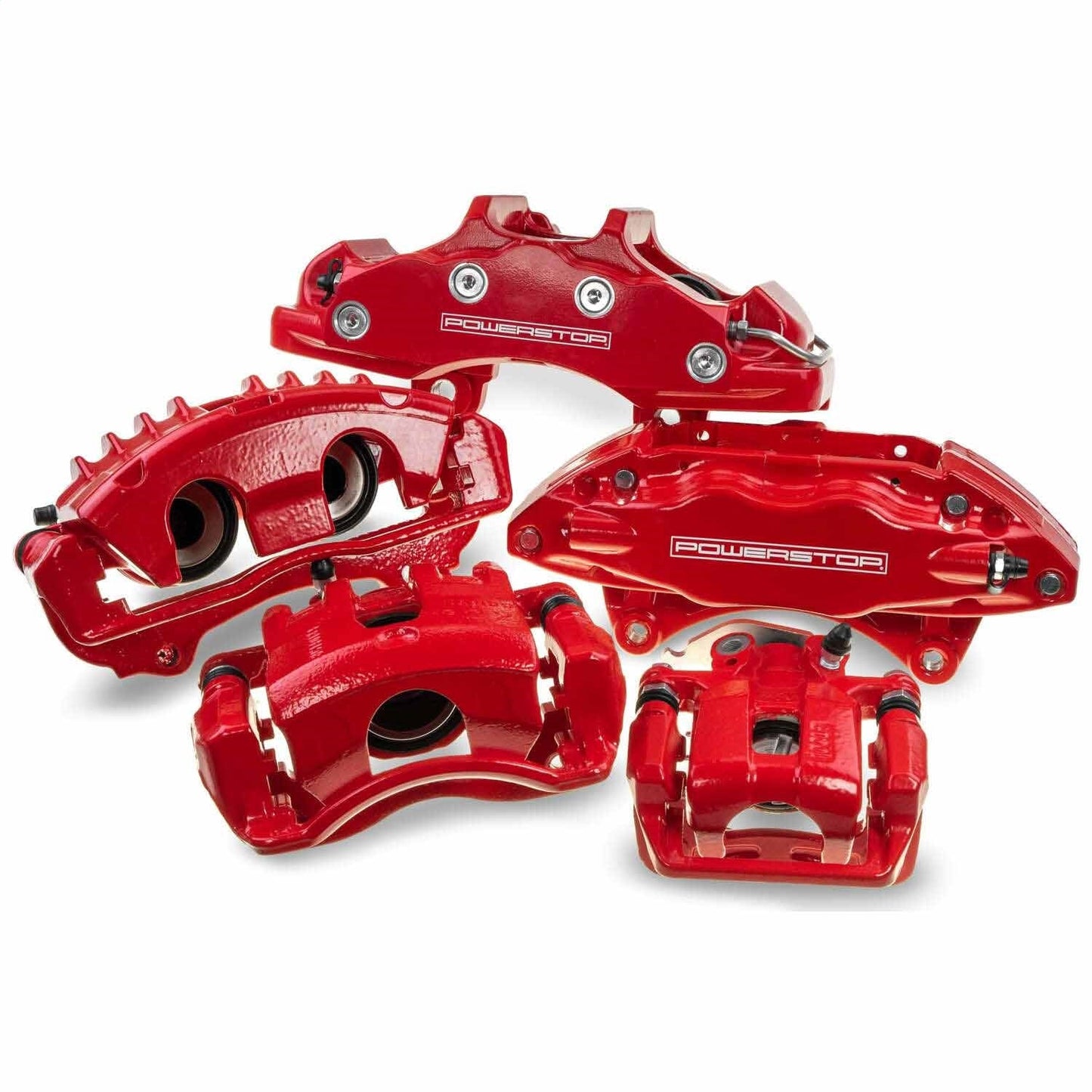 Power Stop 00-02 Dodge Ram 2500 Front Red Calipers w/Brackets - Pair