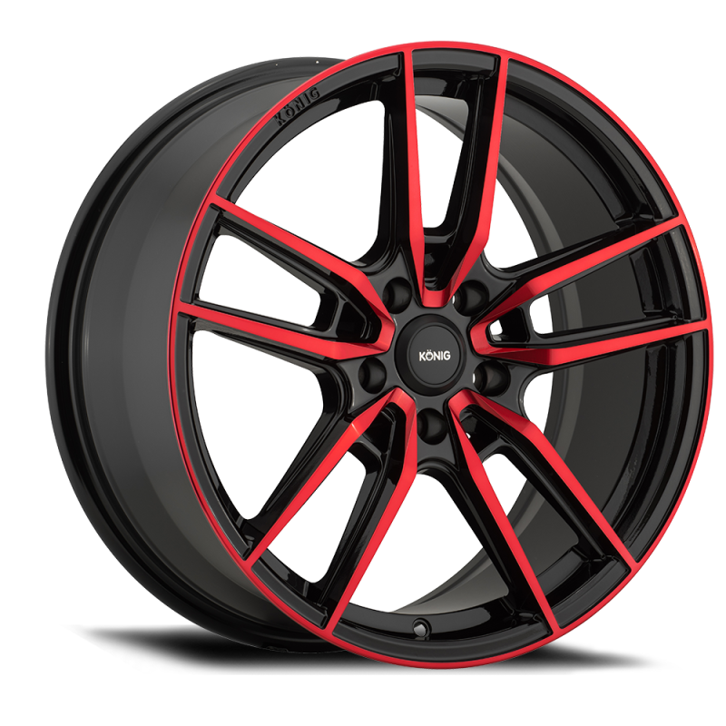 Konig Myth Gloss Black w/ Red Tinted Clearcoat | 18x8" +43mm | 5x100mm Wheel