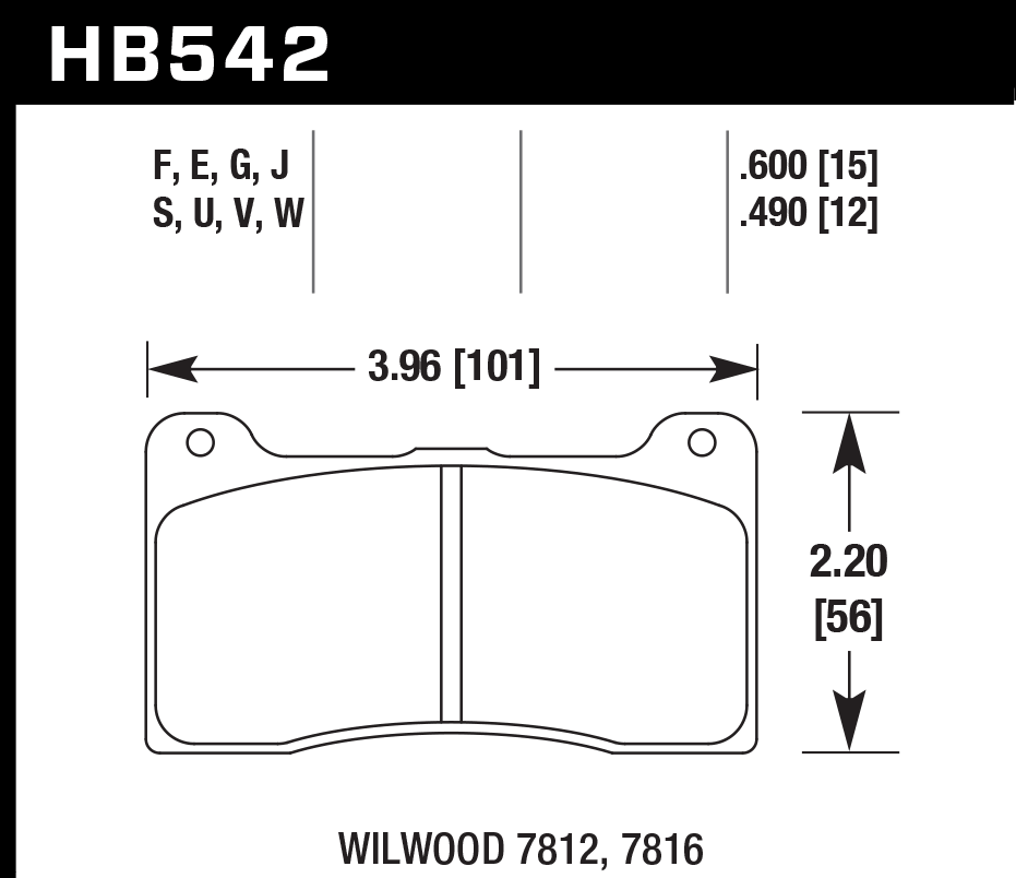Hawk DTC-30 Racing Brake Pads for Wilwood 7812/7816 (HB542W.600)