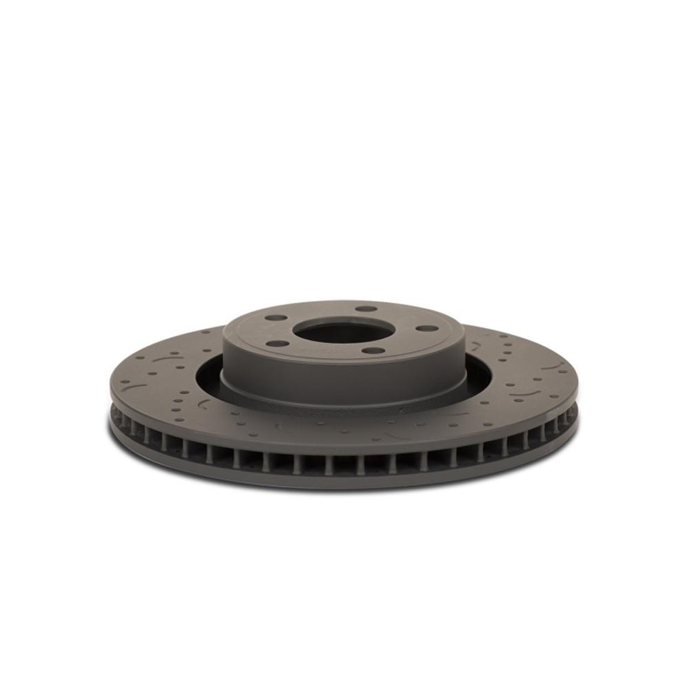 Hawk Talon 2015 Ford Mustang 320mm w/ performance pkg. Drilled and Slotted Rear Brake Rotor Set