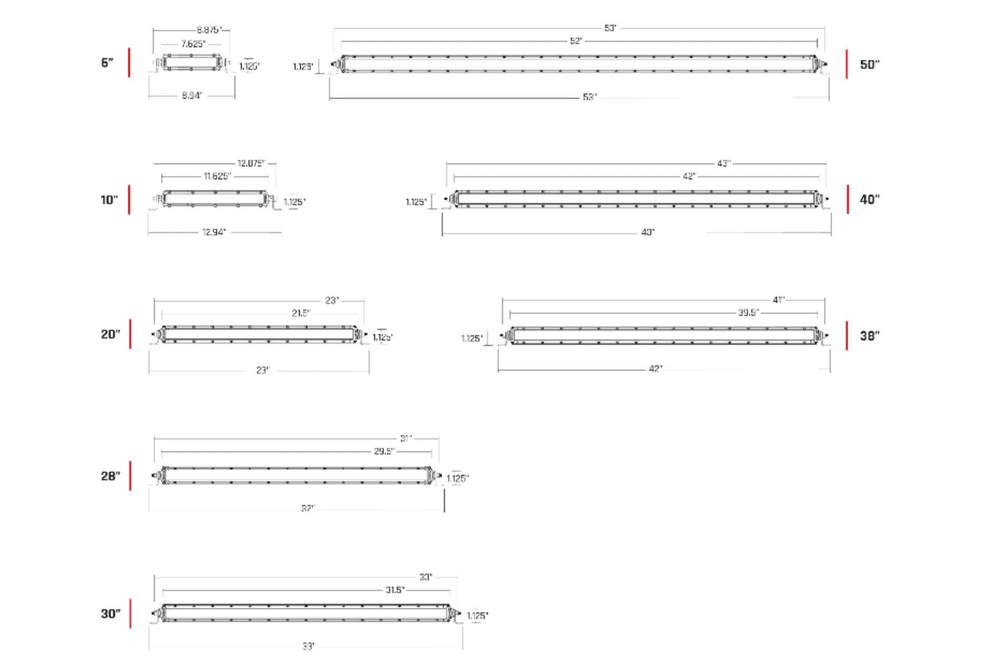 Rigid Industries Rigid SR-Series Pro Midnight LED Light - Spot / 50in / Each (RIG950214BLK)