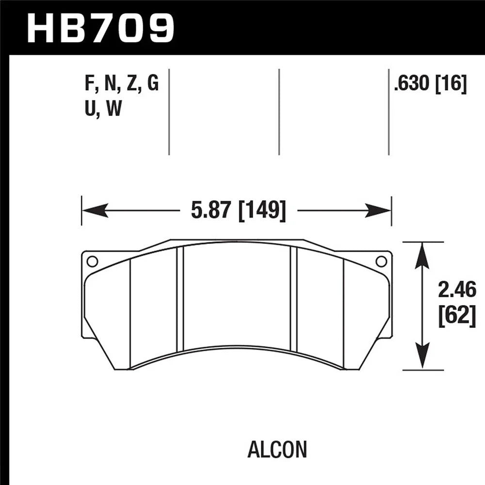 Hawk Performance Alcon Mono 6, Model 4497 HPS Street Brake Pads