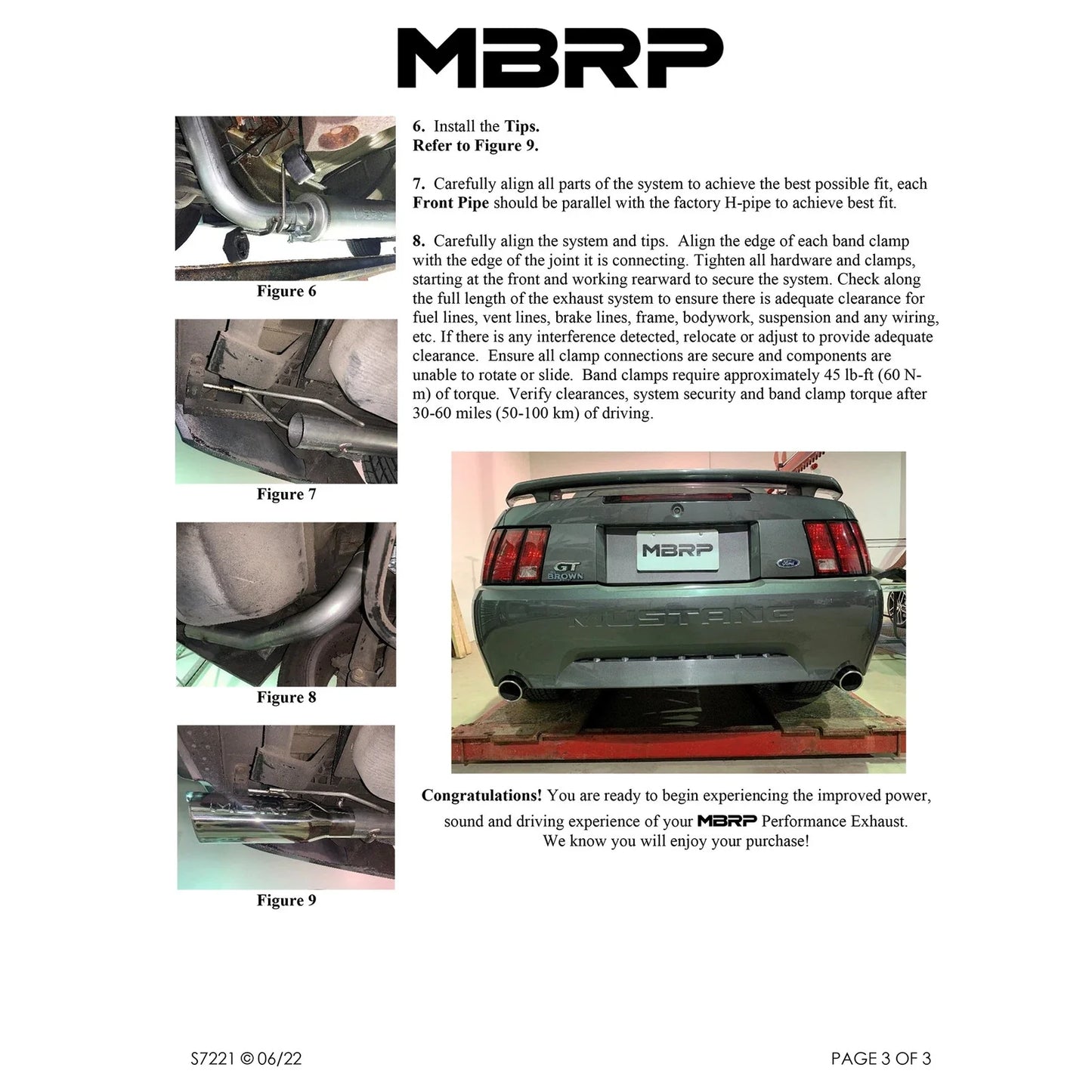 MBRP 99-04 Ford Mustang GT 4.6L 2.5in. Dual Split Rear AL Cat Back w/ 3.5in. Dual Wall Blk. Tips