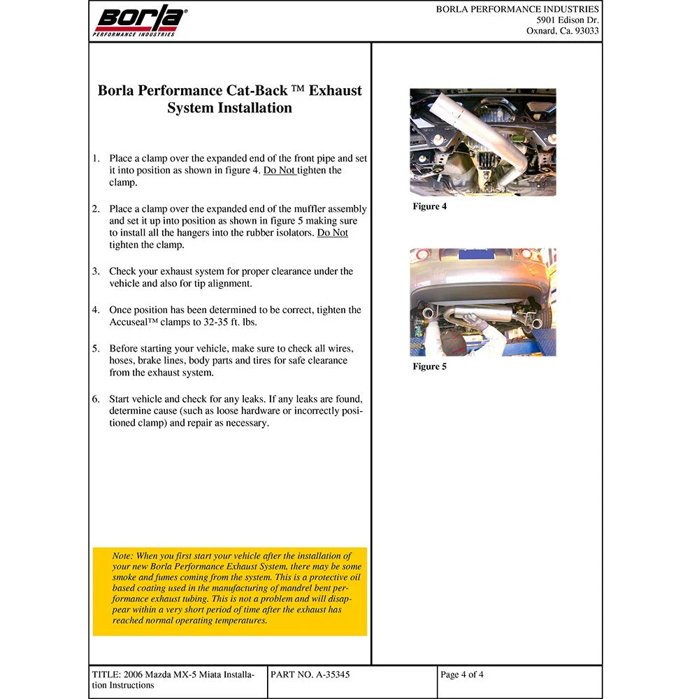 Borla 06-14 Mazda MX-5 Miata 2.0L RWD Twin-Tip Cat Back Exhaust