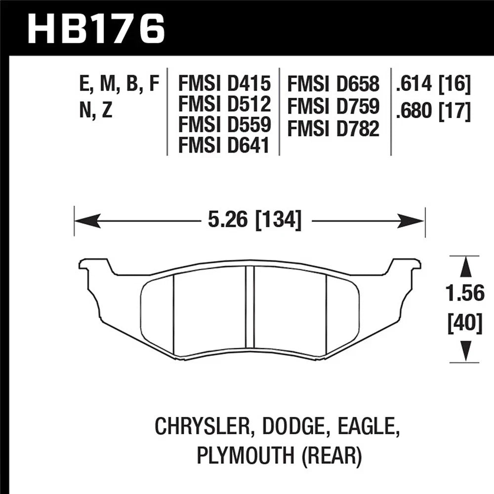 Hawk SRT4 HPS Street Rear Brake Pads