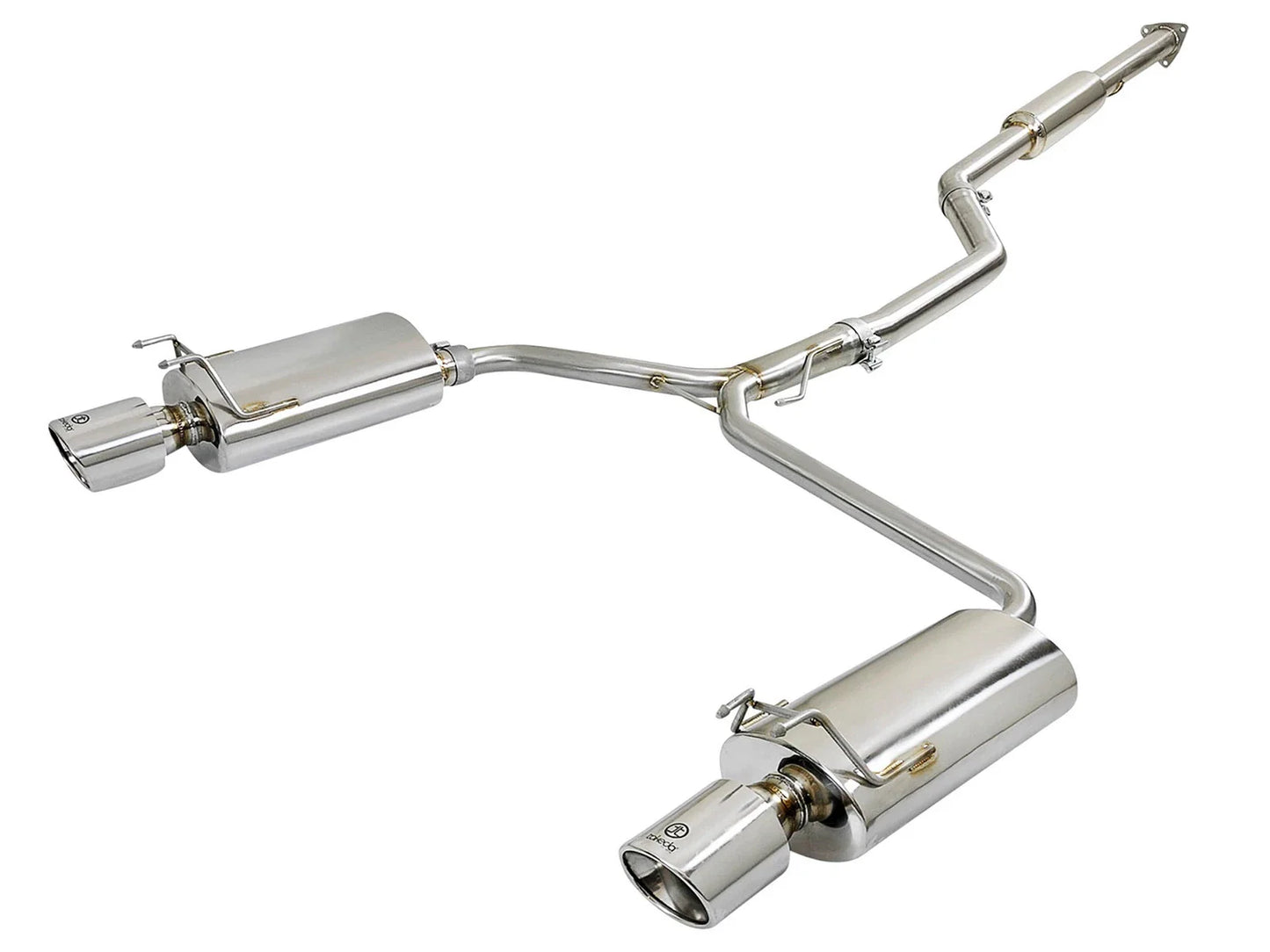 aFe Takeda Exhaust 304SS Dual Cat-Back w/ Polished Tips 13-17 Honda Accord LX/EX/EX-L Sedan L4 2.4L