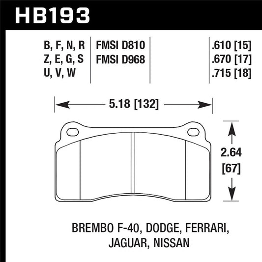Hawk 09-11 Nissan GT-R HPS Street Rear Brake Pads