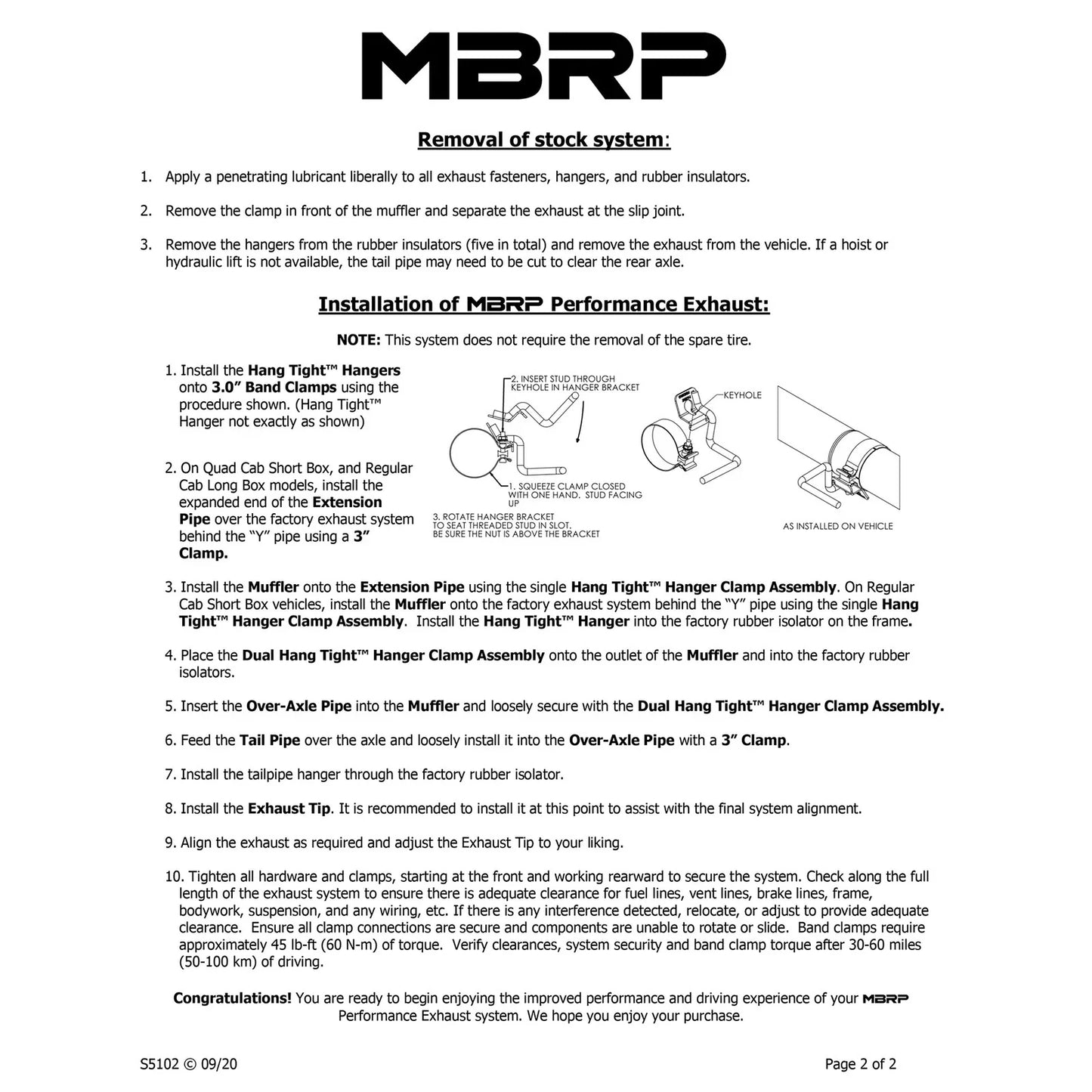 MBRP 2003 Dodge Ram Hemi 1500 5.7L SC/CC-SB Cat Back Single Side