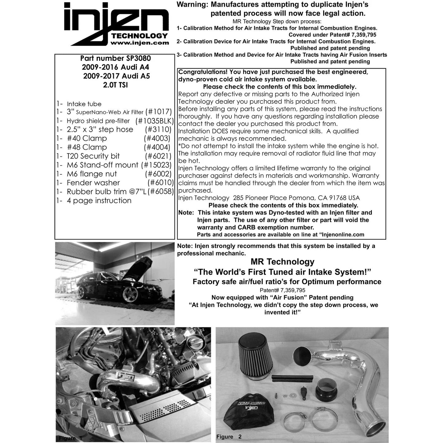 Injen 09-16 Audi A4 2.0L (t) Polished Cold Air Intake