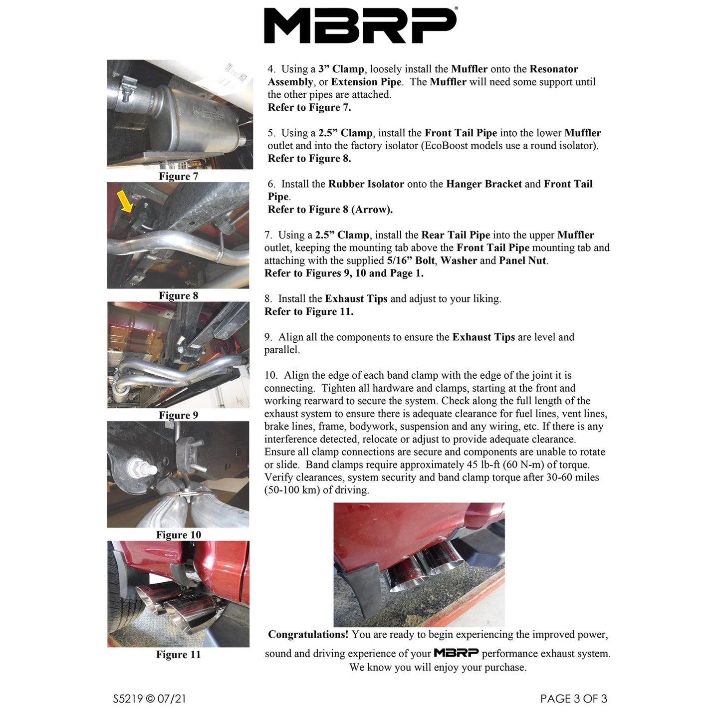 MBRP 2021+ Ford F150 Aluminized Dual Pre-Axle (Street Profile) 2.5in OD Tips 3in Cat Back Exhaust