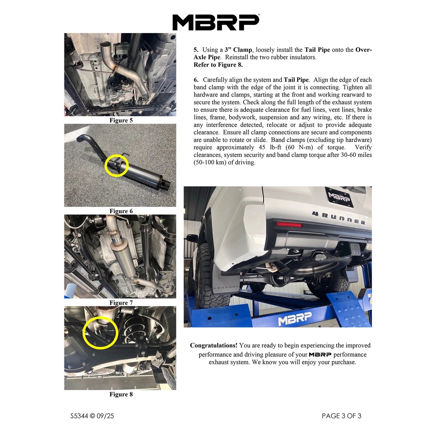 MBRP 24-26 Toyota Land Cruiser 2.4L 3in Cat-Back Single Rear High-Clearance Turn Down - T304
