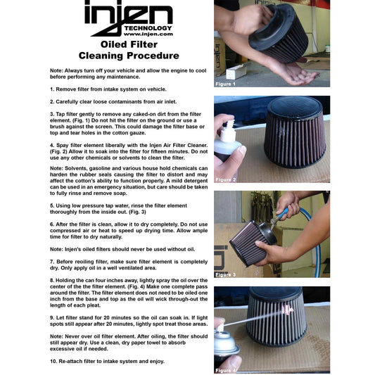 Injen High Performance Air Filter - 3.00 Black Filter 6 Base / 5 Tall / 5 Top